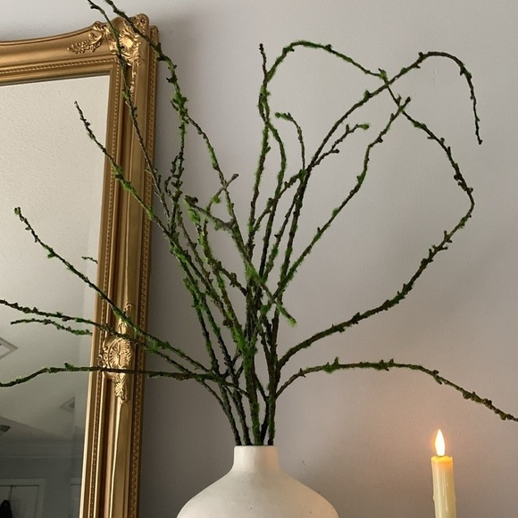 Set of two green branches tall moss 40” tall home decor - Picture 6 of 7